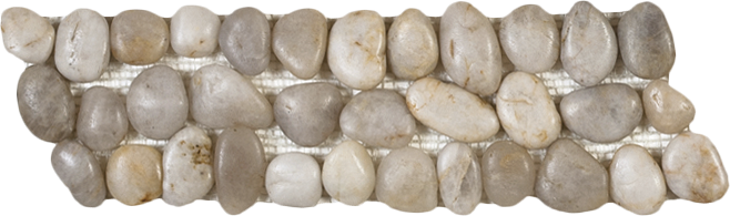 White Polished Pebble Interlocking Border