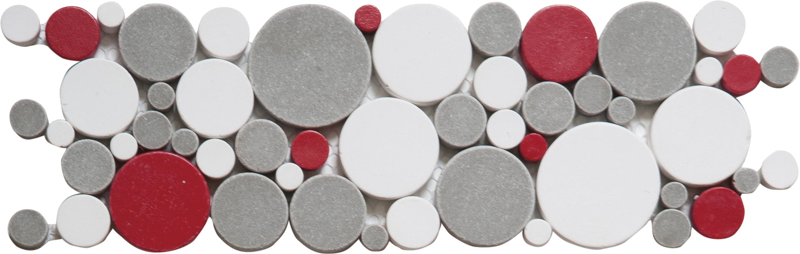 Grey White Red Penny Rounds Reconstituted Border