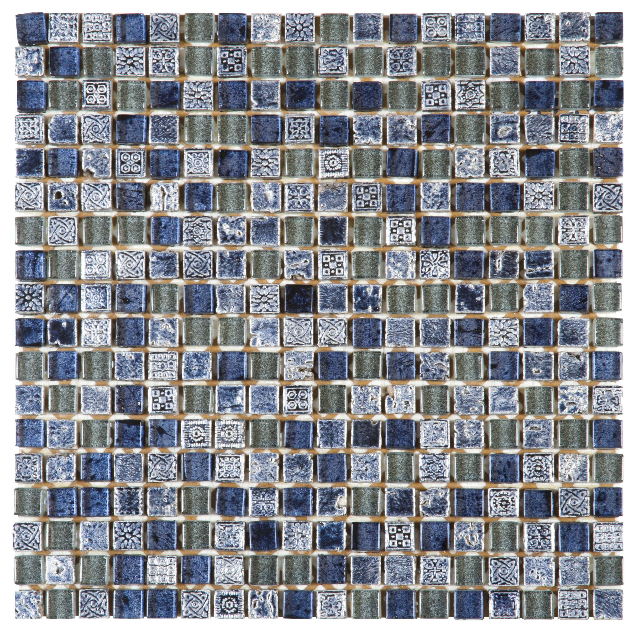 Blue Glass & Dcor Glass Mosaic  12"x12"