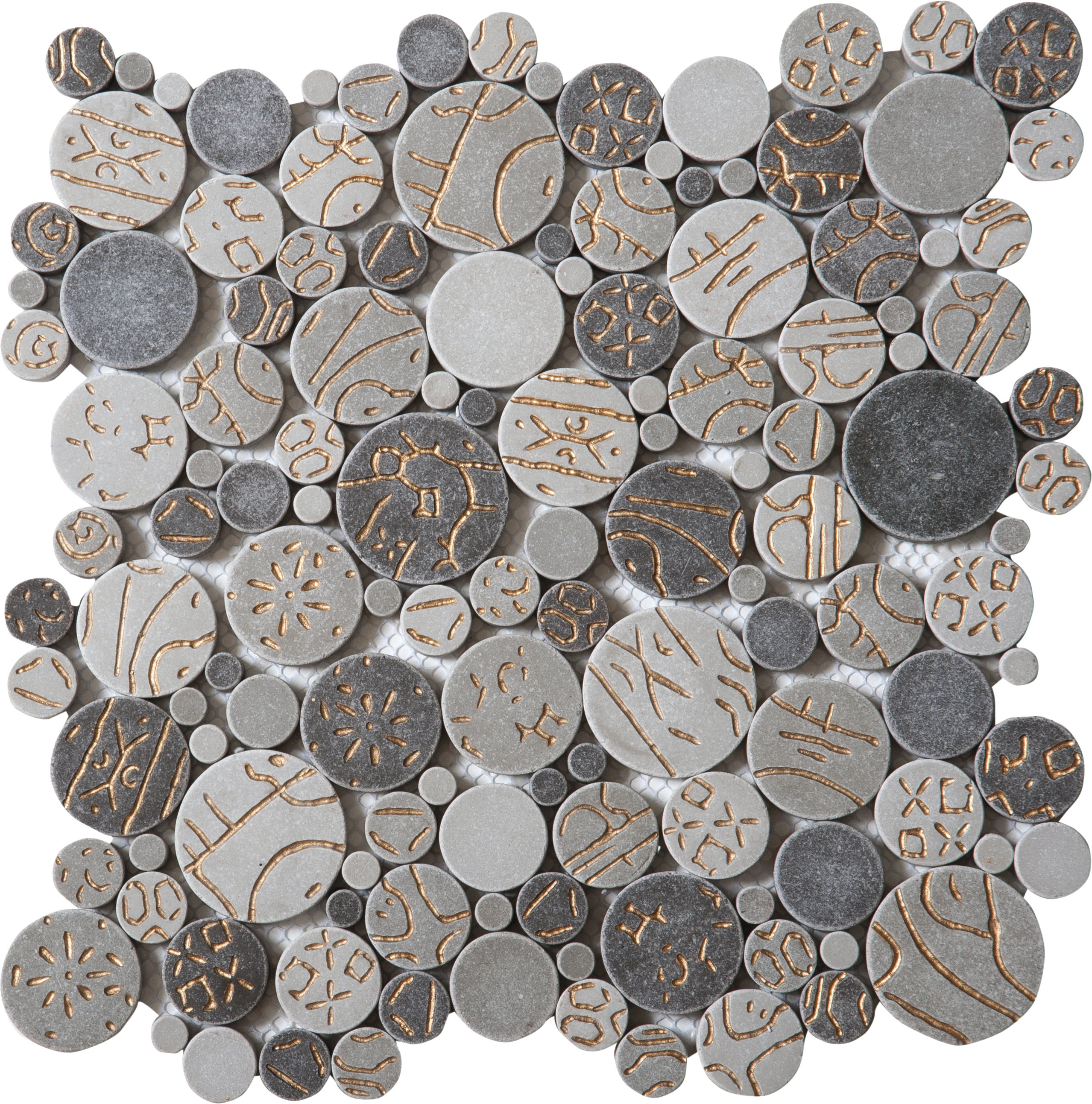 Taupe Gold Penny Rounds Reconstituted In