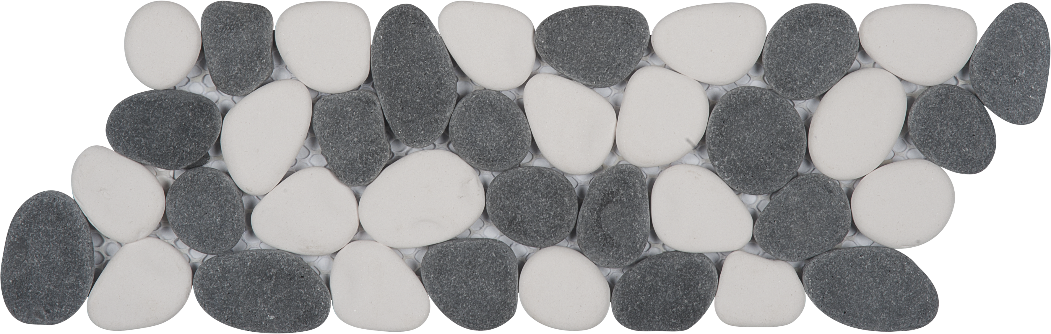 White&Black Reconstituted Pebble Mosaic Border
