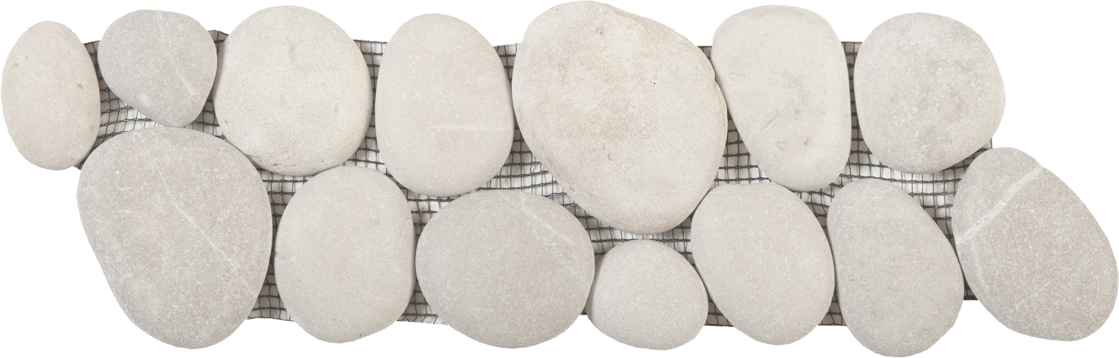 White Rectified Matte Pebble Border