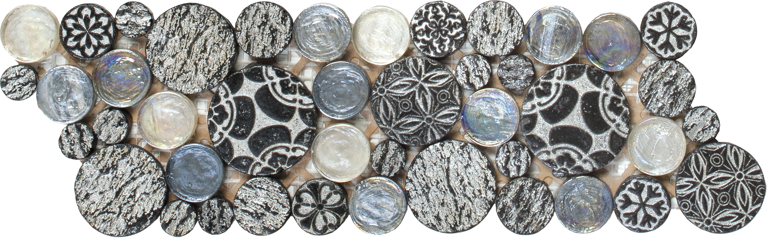 Black Penny Rounds Decor Glass