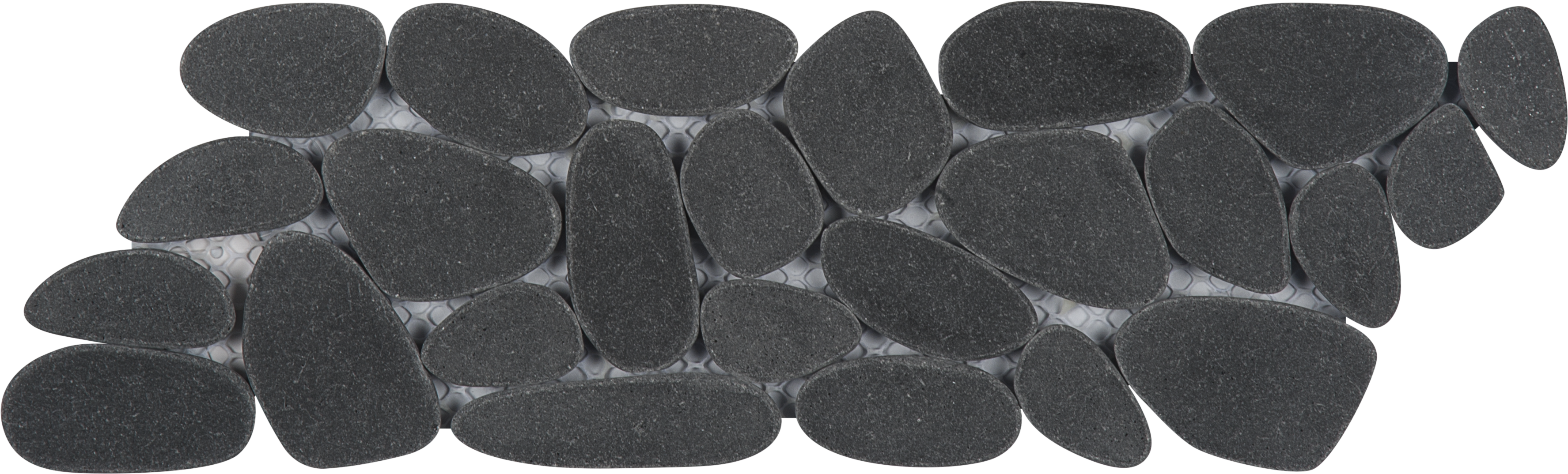 Black Sliced Reconstituted Pebble Mosaic Border