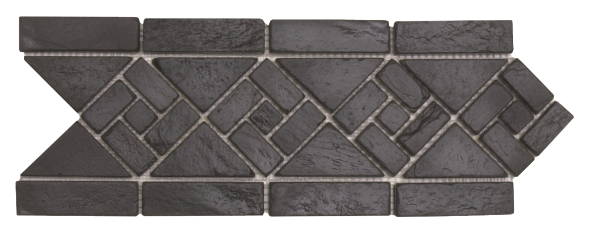Black Arrow Shaped Border Slate  Mosaic