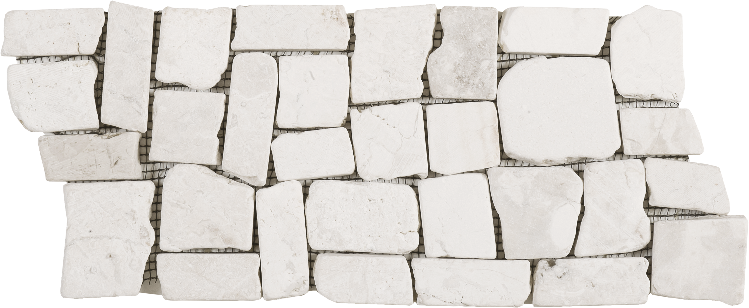 White Cubic Marble Opus Mosaic Interlocking Border