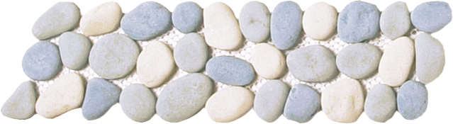 Mix Turquoise Reconstituted Pebble Interlocking Border