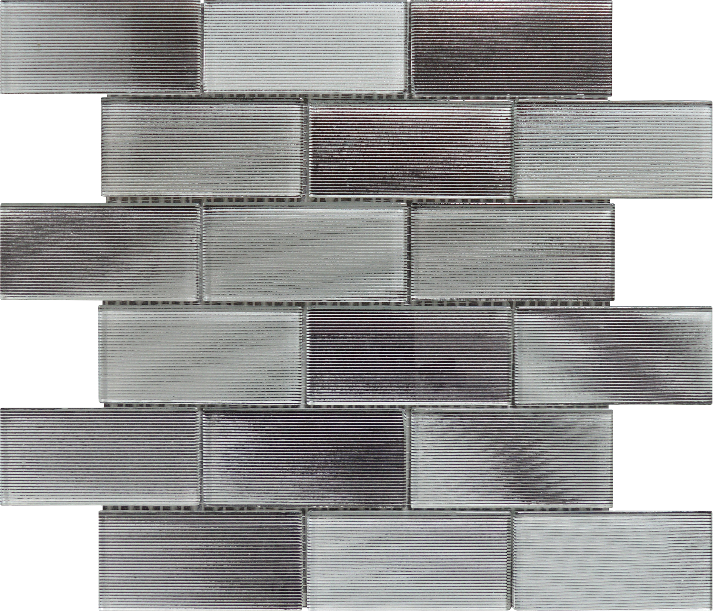 2"x4" Linear Light Grey Glass Brick Patt