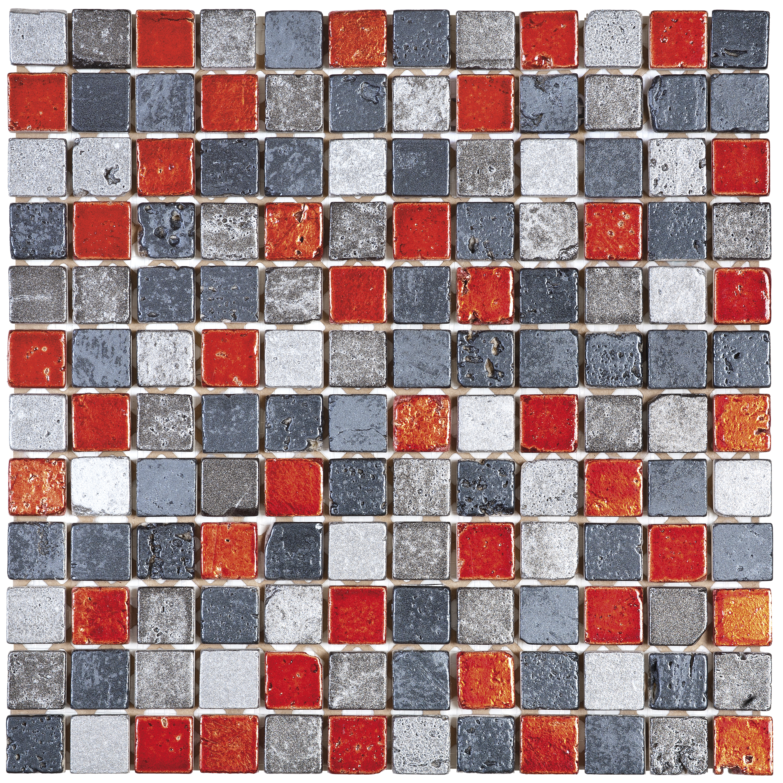 Grey/Red Mix  Marble Mosaic
