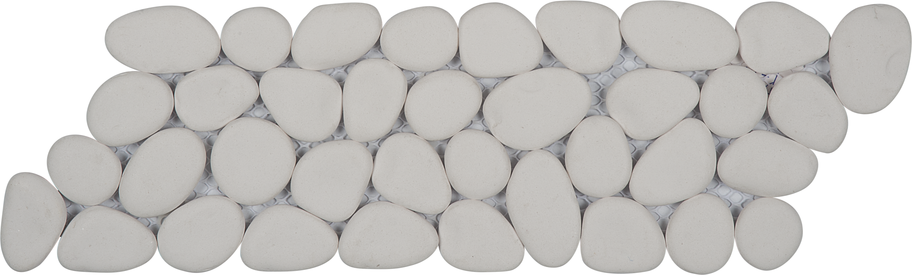 White Reconstituted Pebble Mosaic Interlock Border