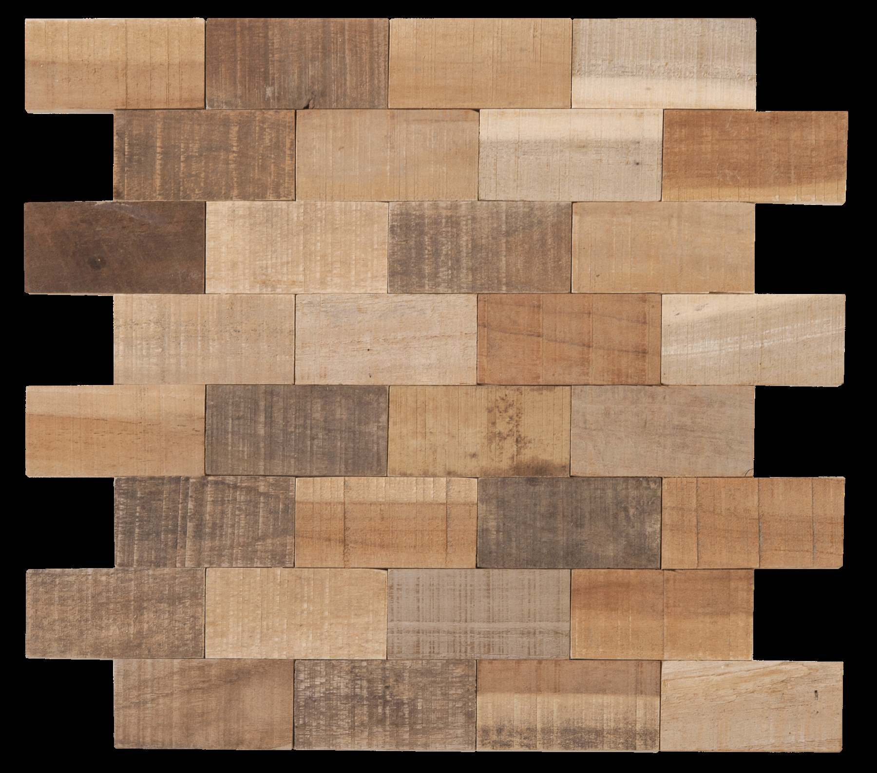 Natural Wood Brick Mosaic