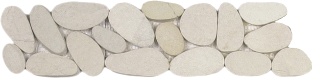 White XL Sliced Matte Pebble Interlocking Border
