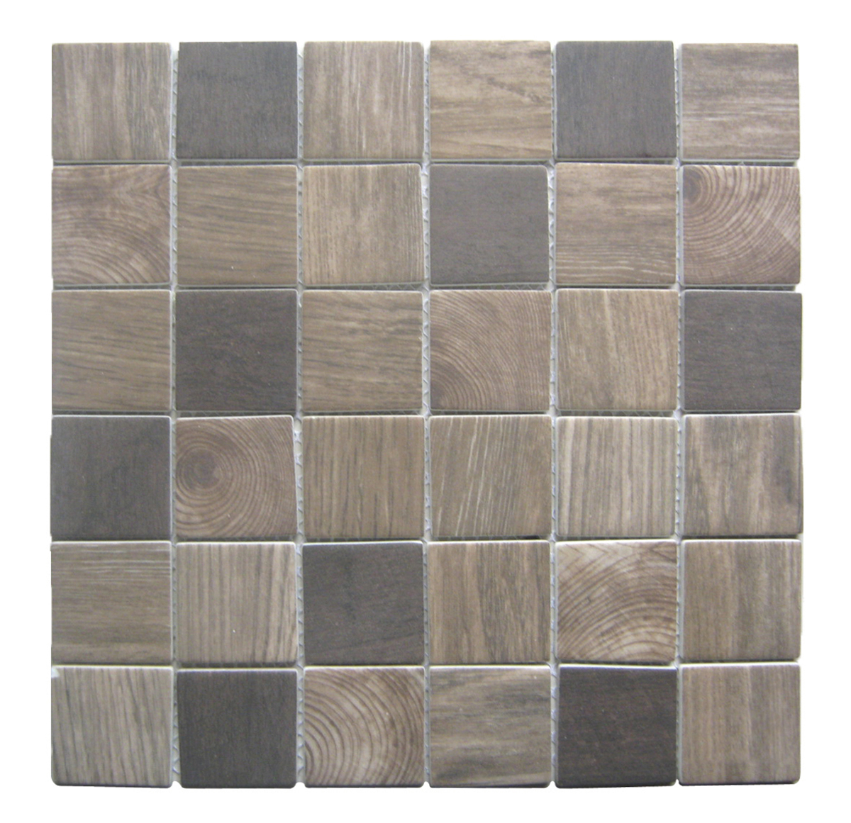 Beige/Brown Recycled Glass Mix 2"x2" Square