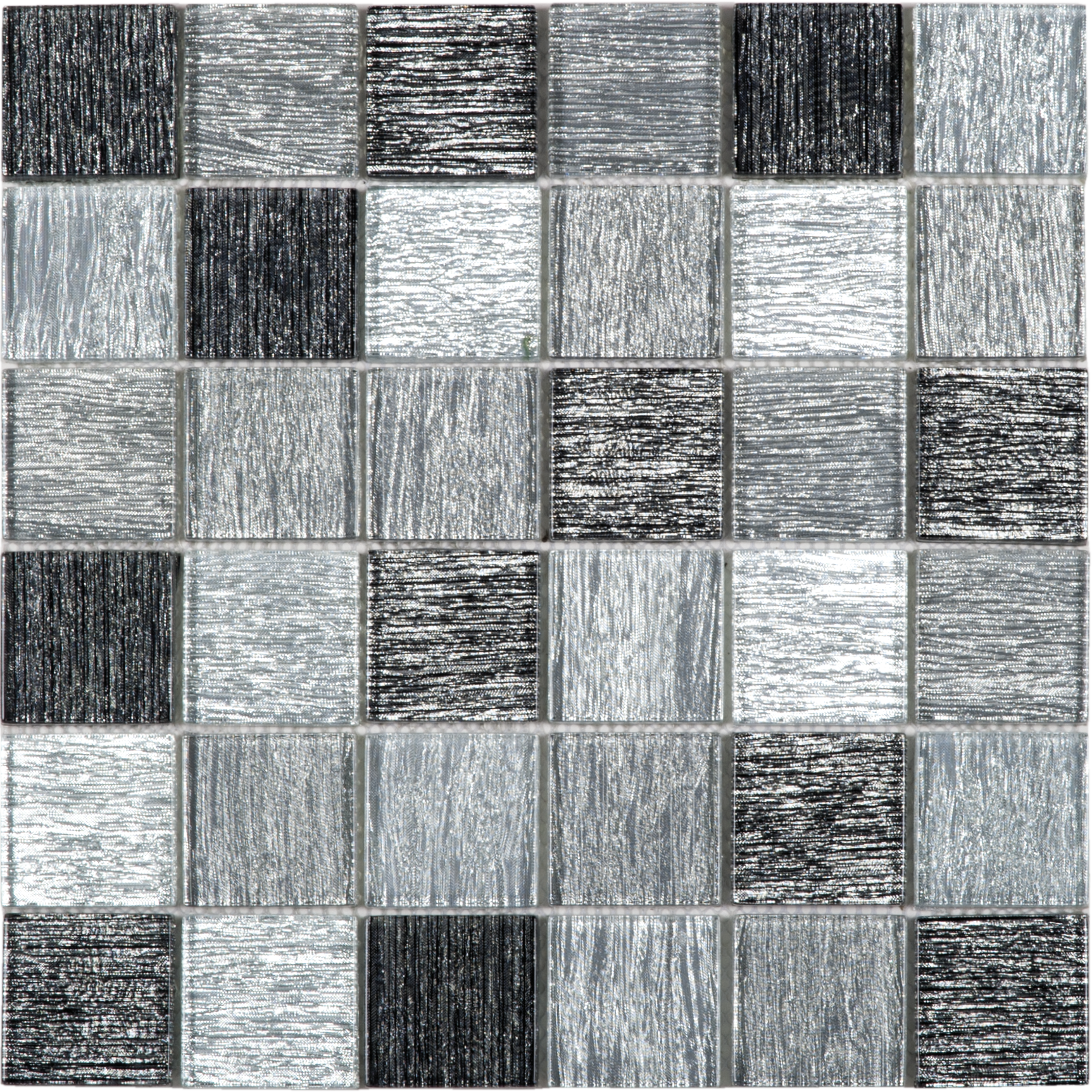 Glass Stripe Effect Polished 2"x2" Grey