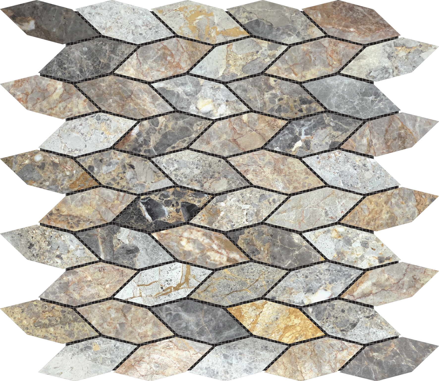 Elongated Hexagon Royal Vein "Leaves" Mo