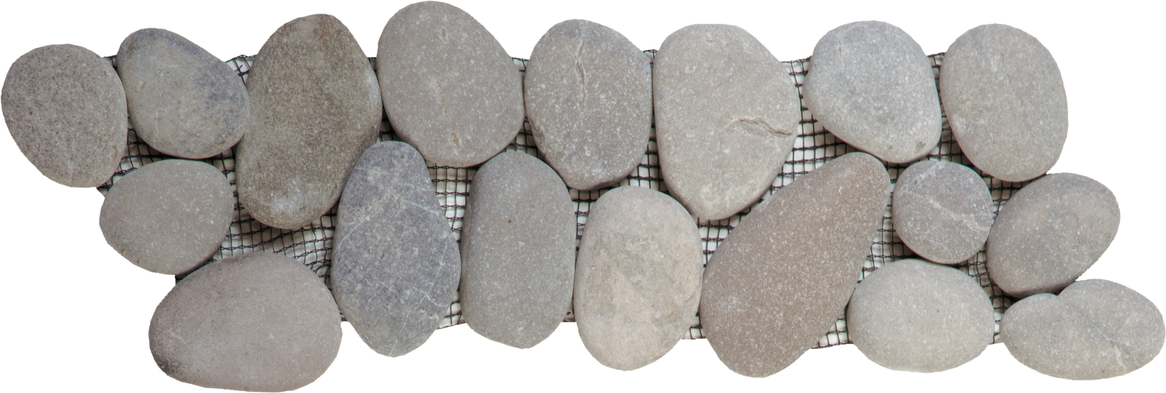 Mix Grey/Beige Rectified Matte Pebble Interlocking Border