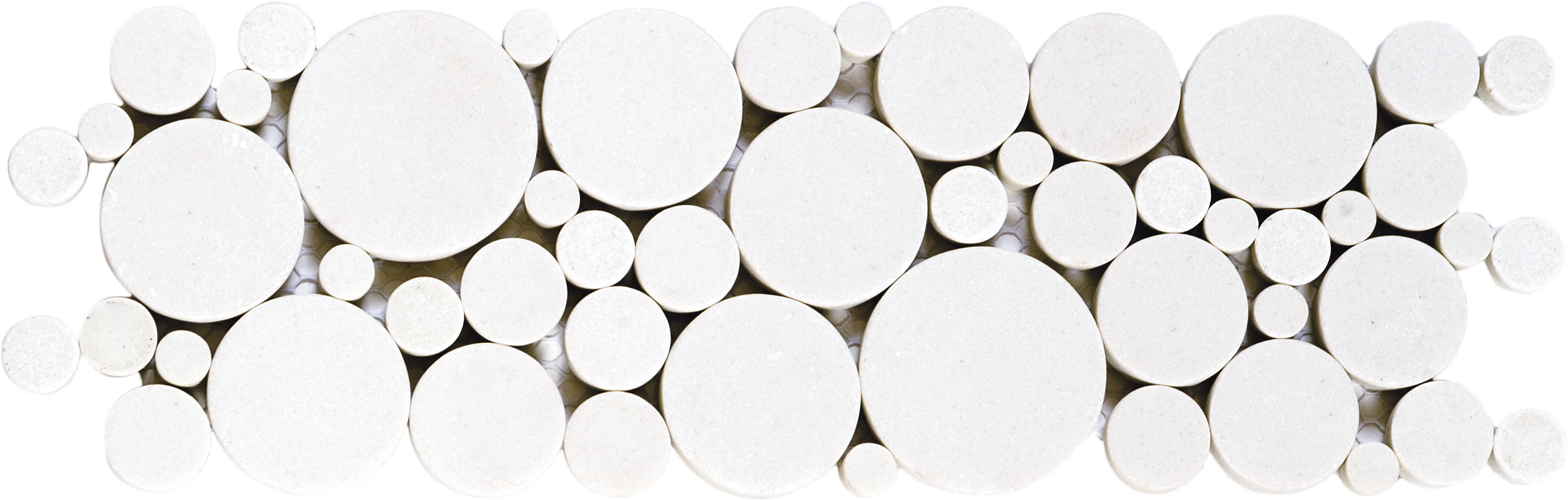 White Reconstituted Round Mosaic Border