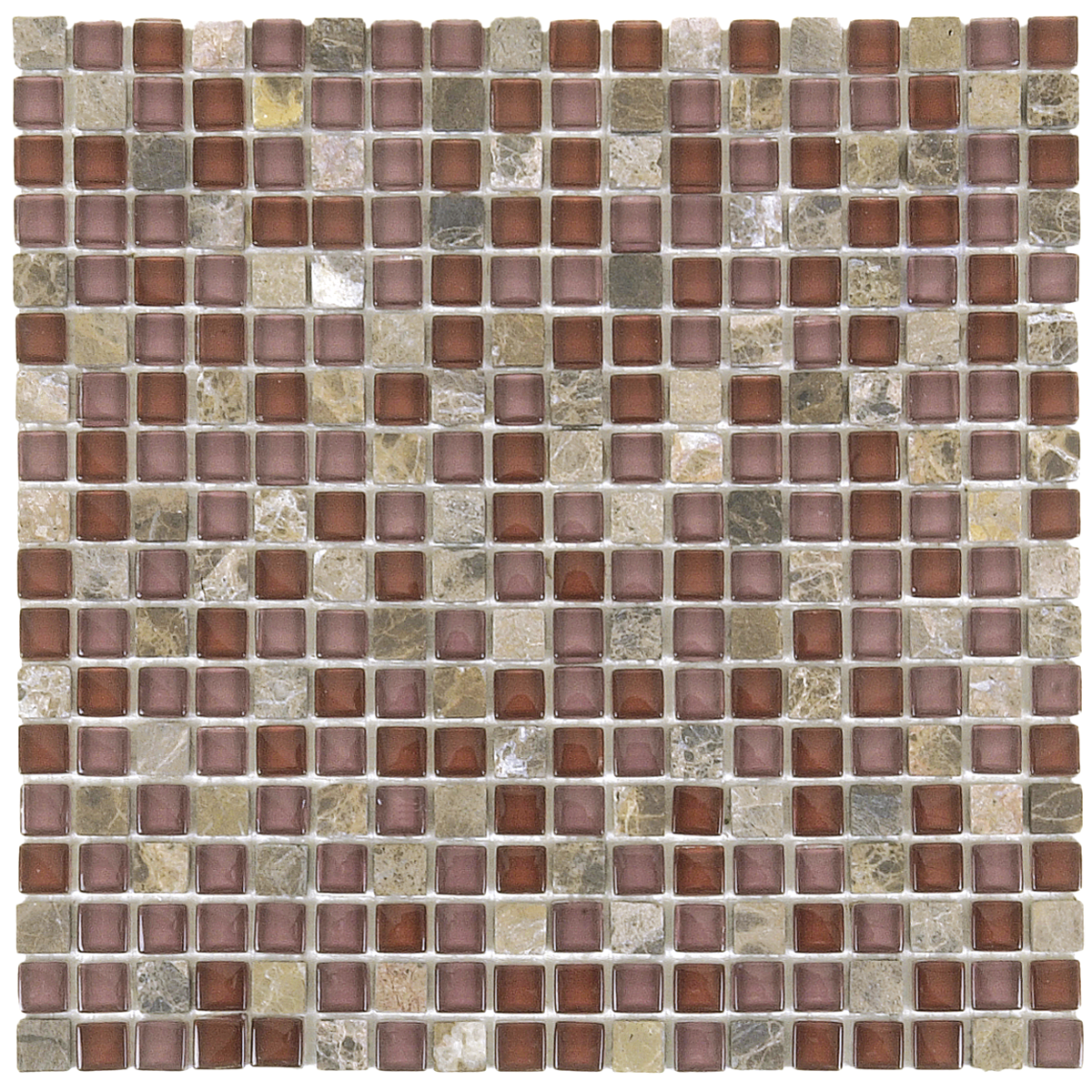 Brown Marble/Brown Glossy Glass Mosaic