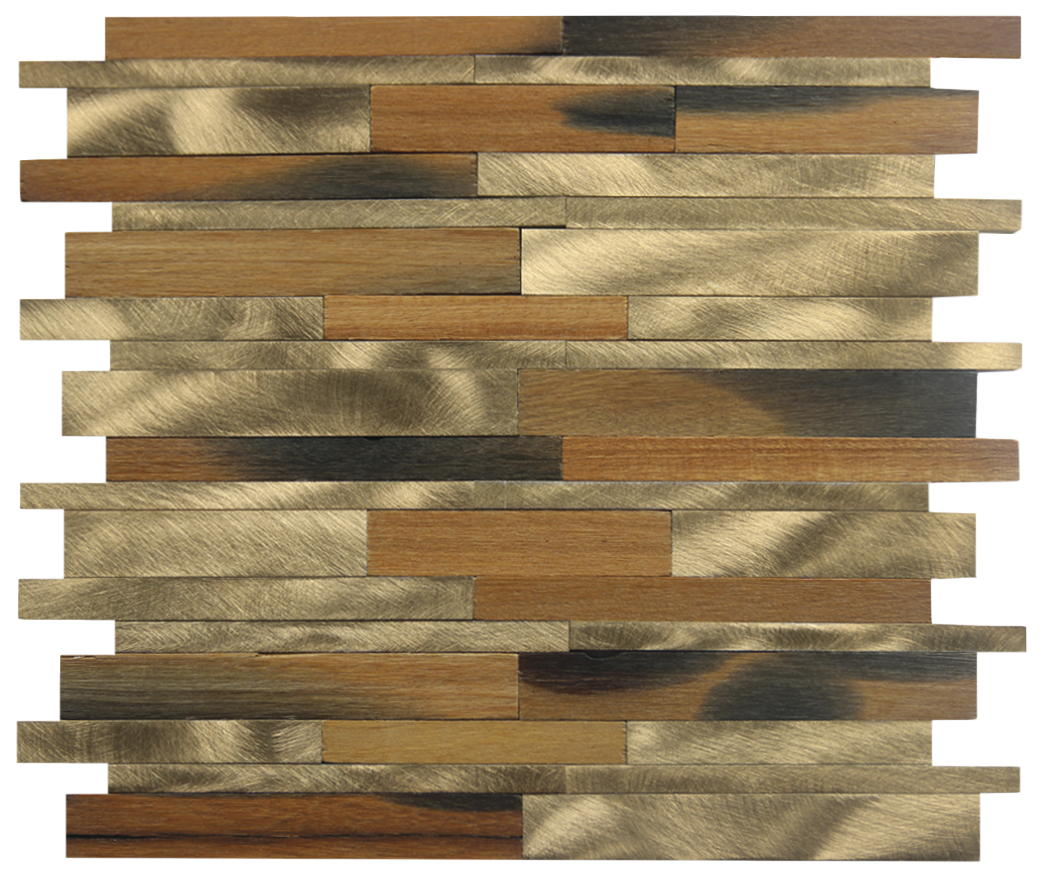Wood/Gold Aluminum Baguette Interlocking